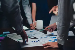 Project management with team planning tasks and timelines