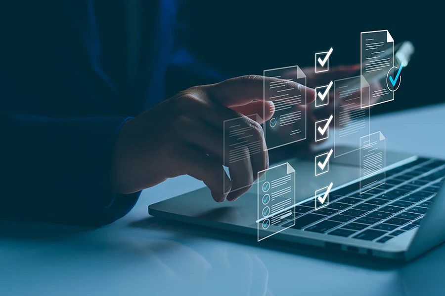 Quality control process with digital checklist and QC checks